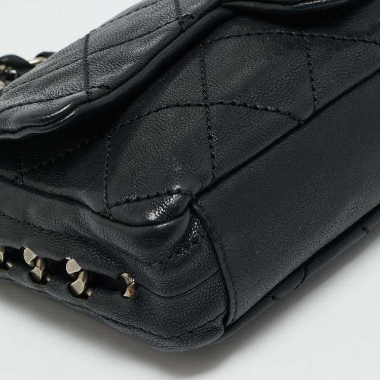 Pre Owned Chanel Black Quilted Leather Modern Chain Flap Bag