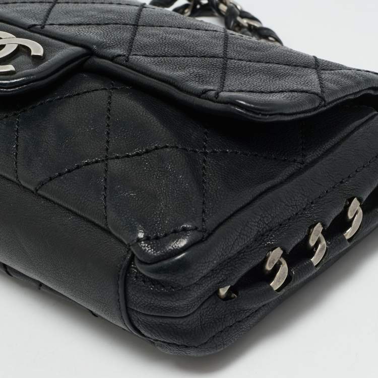 Pre Owned Chanel Black Quilted Leather Modern Chain Flap Bag