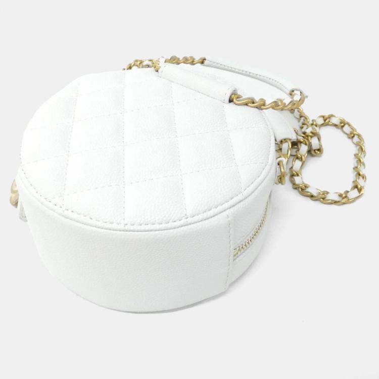 Pre Owned Chanel In The Loop White Leather Shoulder Bag