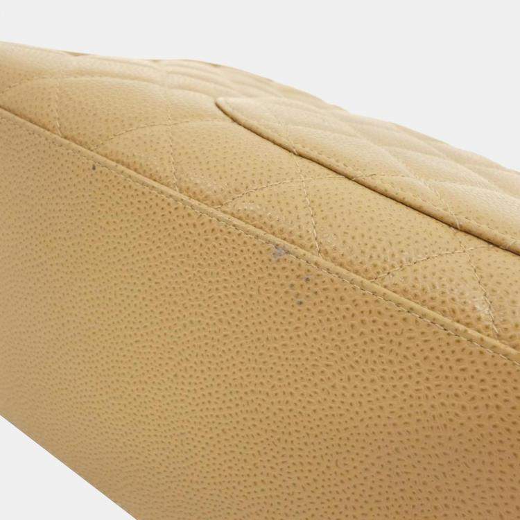 Pre Owned Chanel Beige Boston Bag
