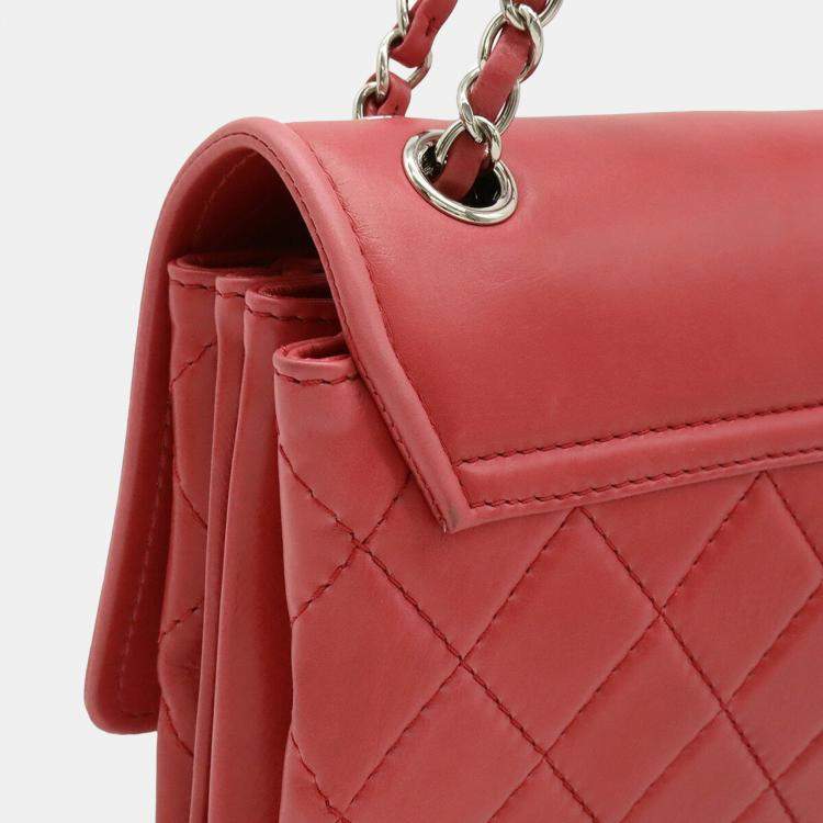 Pre Owned Chanel Hamptons Pink Lambskin Leather Chain Shoulder Bag