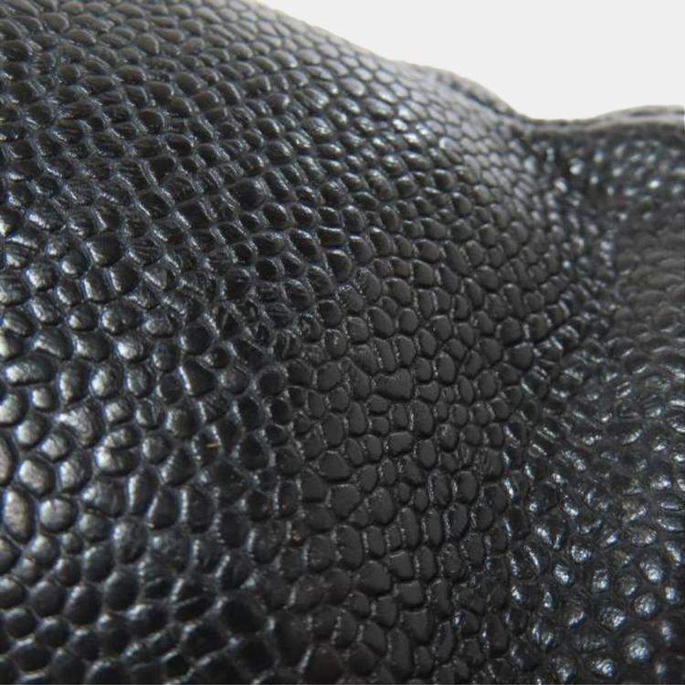 Pre Owned Chanel Petite Shopping Black Leather Tote Bag