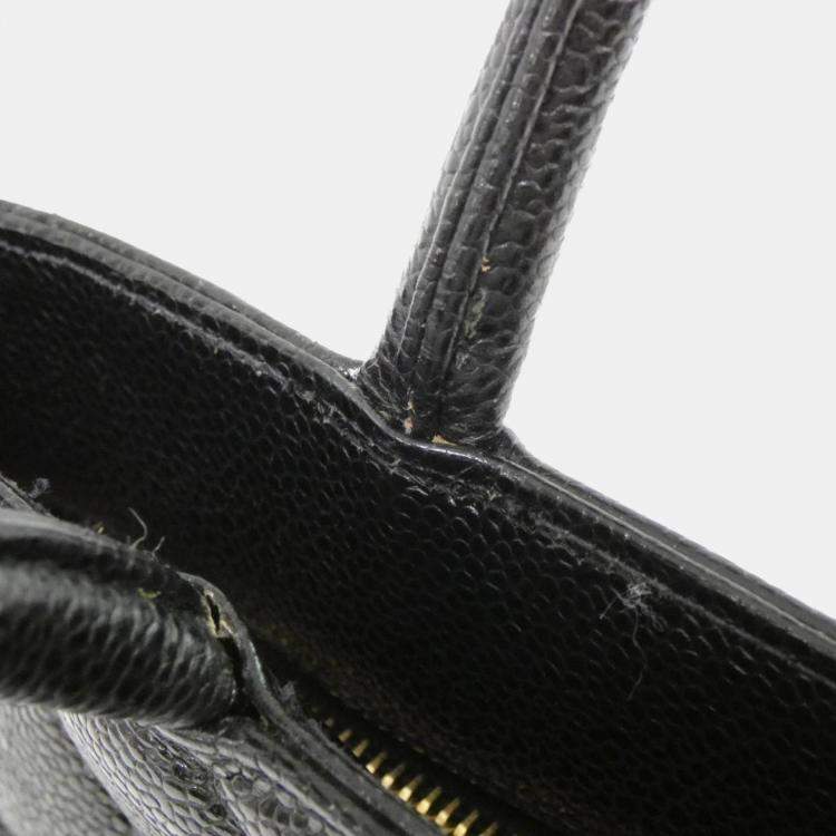 Pre Owned Chanel Grand Shopping Black Leather Tote Bag