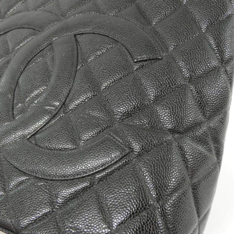 Pre Owned Chanel Grand Shopping Black Leather Tote Bag
