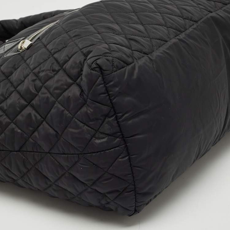 Pre Owned Chanel Black Quilted Nylon Coco Cocoon Tote
