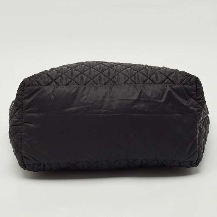 Pre Owned Chanel Black Quilted Nylon Coco Cocoon Tote