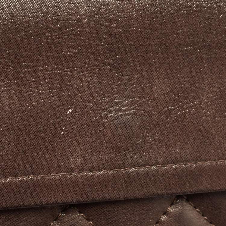 Pre Owned Chanel Choco Brown Quilted Iridescent Leather 226 Reissue 2.55 Flap Bag