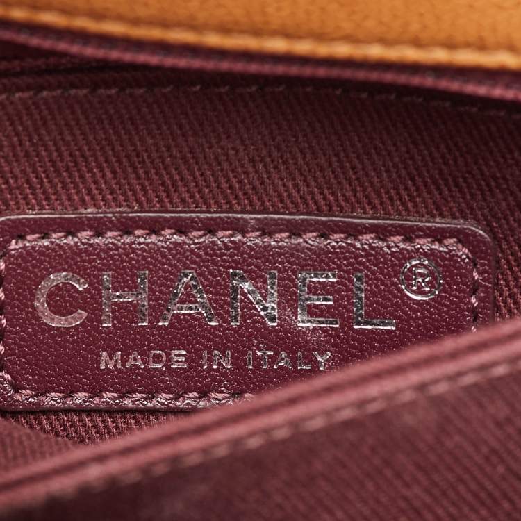 Pre Owned Chanel Brown Quilted Caviar Leather Mini Coco Top Handle Bag