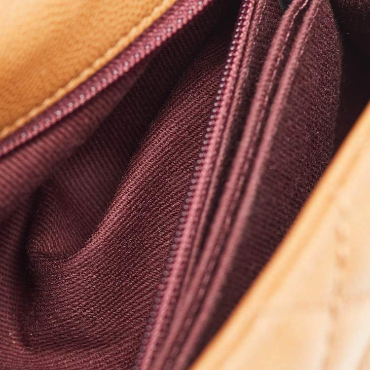 Pre Owned Chanel Brown Quilted Caviar Leather Mini Coco Top Handle Bag