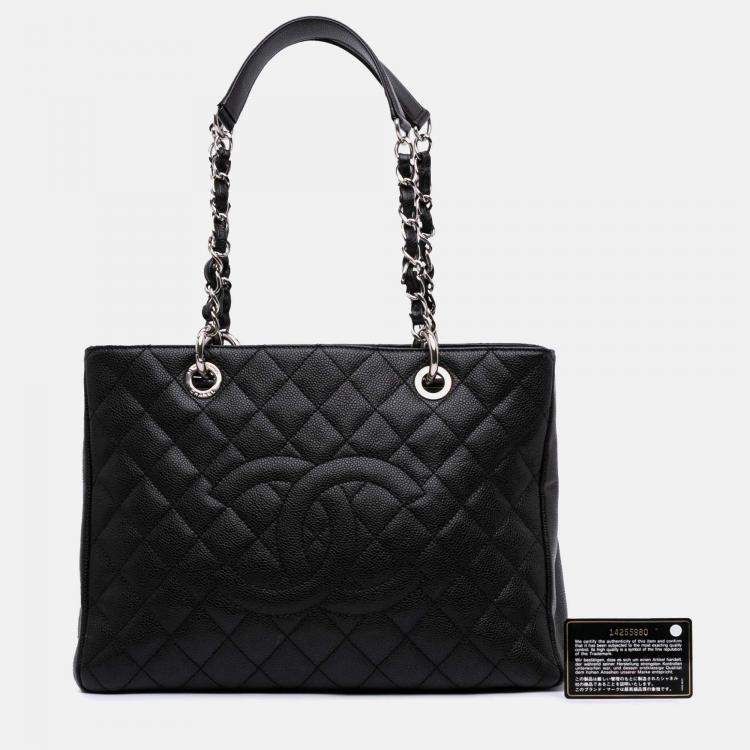 Pre Owned Chanel Black Caviar Grand Shopping Tote