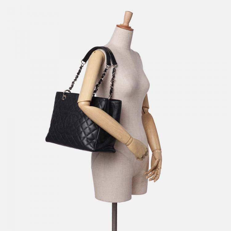 Pre Owned Chanel Black Caviar Grand Shopping Tote