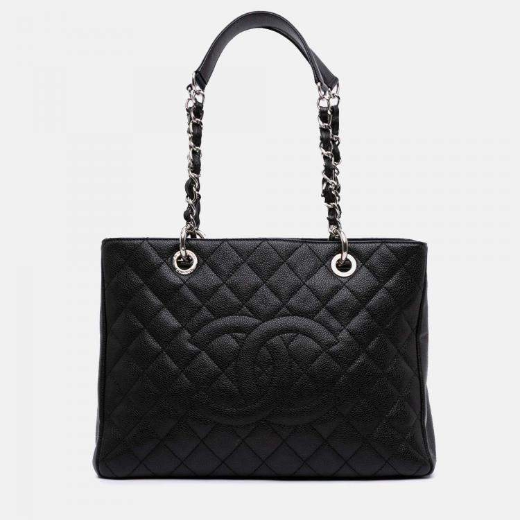 Pre Owned Chanel Black Caviar Grand Shopping Tote