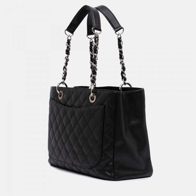 Pre Owned Chanel Black Caviar Grand Shopping Tote