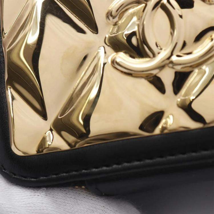 Pre Owned Chanel Mini Black Lambskin Leather Vanity Shoulder Bag