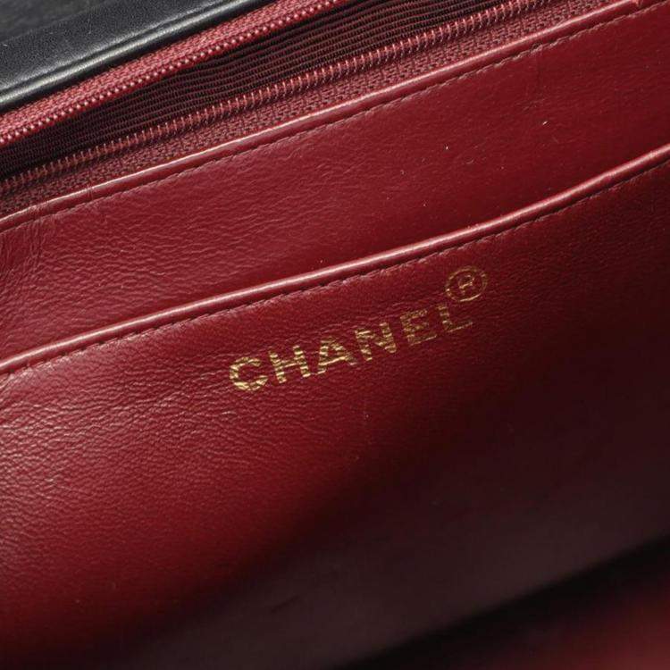 Pre Owned Chanel Jumbo XL Flap Black Lambskin Chain Shoulder Bag
