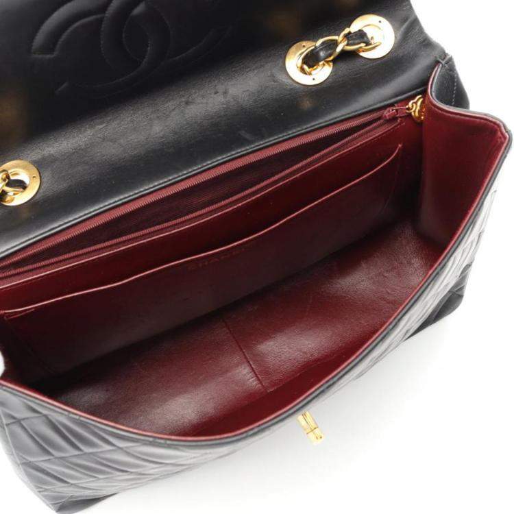 Pre Owned Chanel Jumbo XL Flap Black Lambskin Chain Shoulder Bag