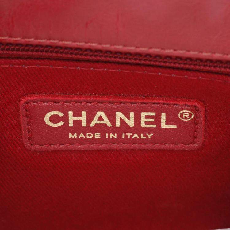 Pre Owned Chanel Coco Handle Red V Stitch Leather Top Handle Bag