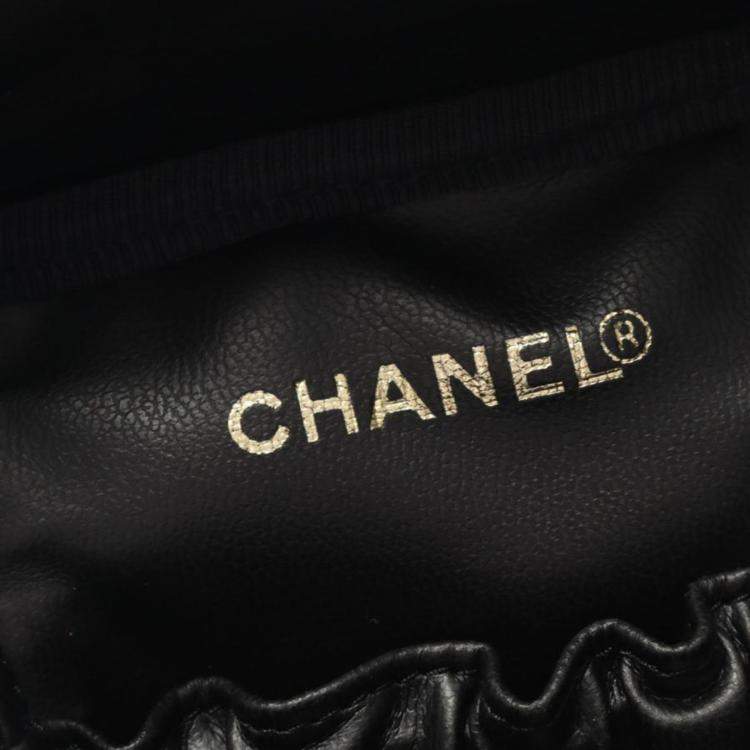 Pre Owned Chanel Coco Mark Navy Denim Vanity Handbag