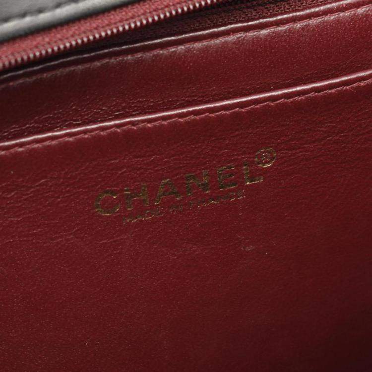 Pre Owned Chanel  Single Flap Jumbo Black Matelasse Lamb Leather Shoulder Bag