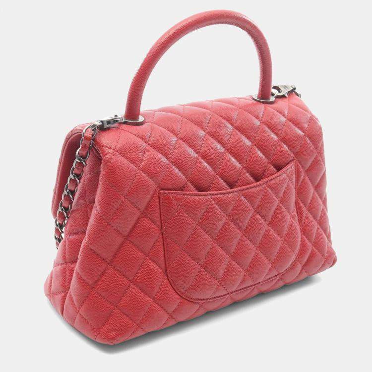 Pre Owned Chanel Coco Handle Matelasse Leather Shoulder Bag