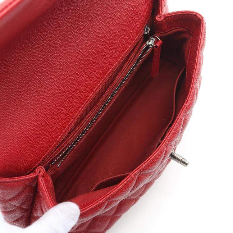 Pre Owned Chanel Coco Handle Matelasse Leather Shoulder Bag