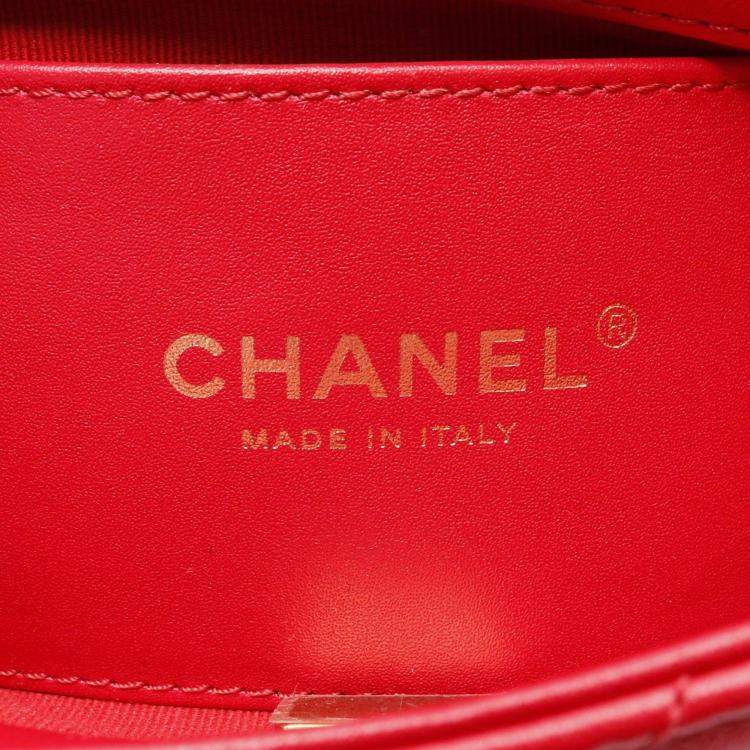 Pre Owned  Chanel Heart Rock Lambskin Red Shoulder Bag 