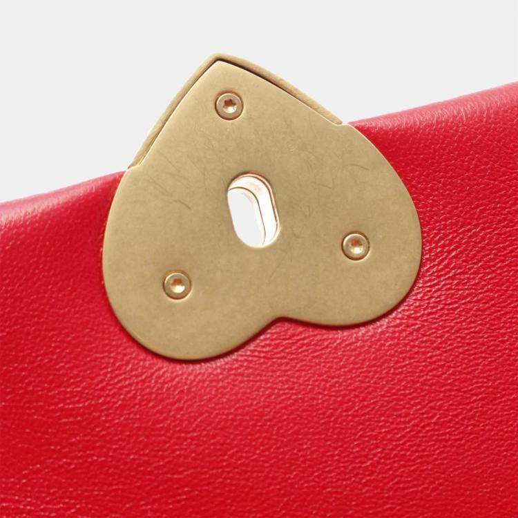 Pre Owned  Chanel Heart Rock Lambskin Red Shoulder Bag 