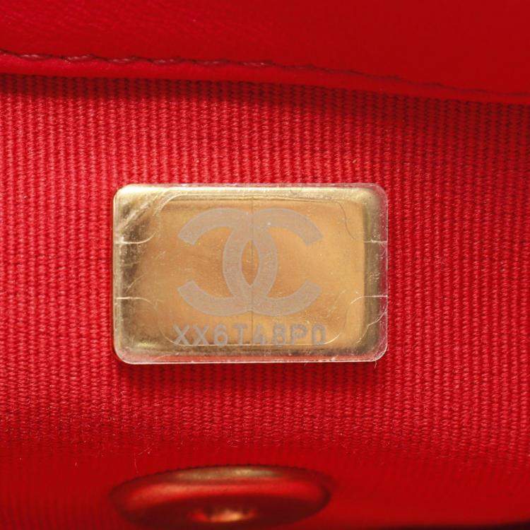Pre Owned  Chanel Heart Rock Lambskin Red Shoulder Bag 