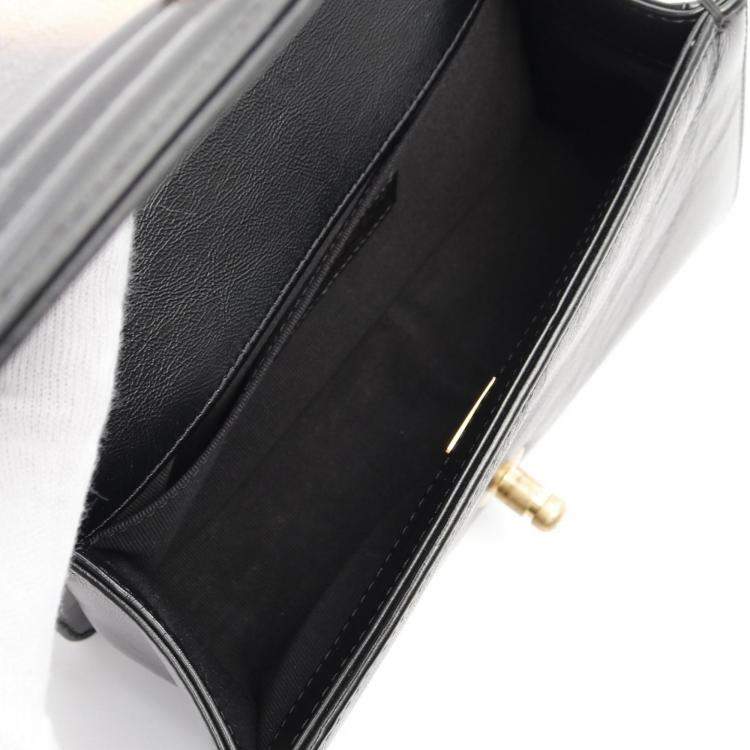 Pre Owned Chanel Boy Small Black/Gold Leather Shoulder Bag