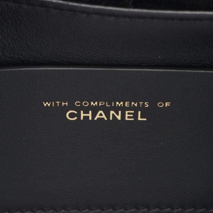 Pre Owned Chanel Black Velvet Quilted Mini Top Handle Flap Bag
