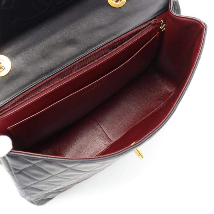 Pre Owned Chanel Jumbo Flap Vintage Black Lambskin Shoulder Bag