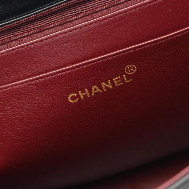 Pre Owned Chanel Jumbo Flap Vintage Black Lambskin Shoulder Bag