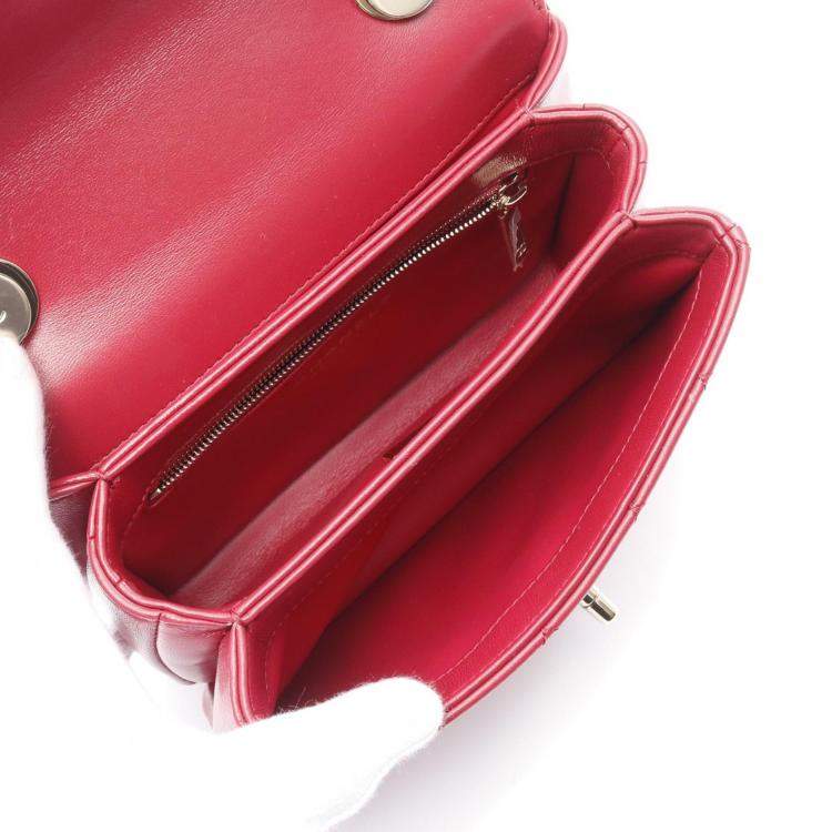 Pre Owned Chanel Trendy CC Red Lambskin Leather Shoulder Bag 
