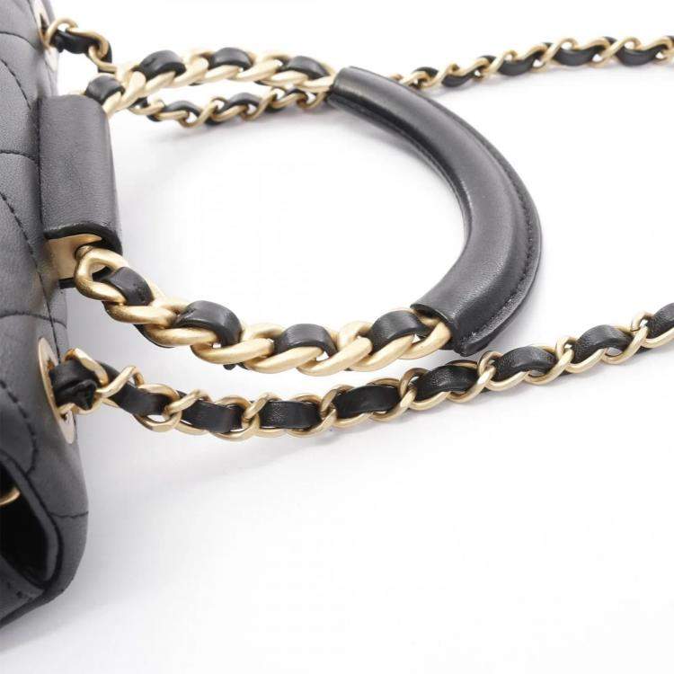 Pre Owned  Chanel In-the-Loop CC Black Lambskin Sheep Leather Shoulder Bag