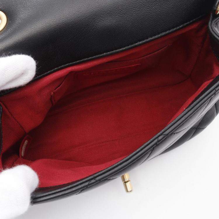 Pre Owned  Chanel In-the-Loop CC Black Lambskin Sheep Leather Shoulder Bag