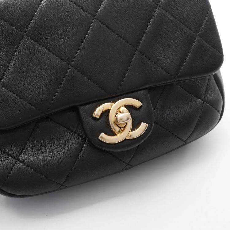 Pre Owned  Chanel In-the-Loop CC Black Lambskin Sheep Leather Shoulder Bag