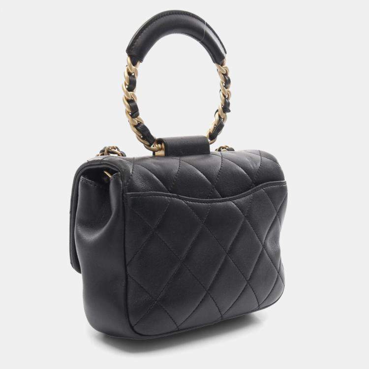 Pre Owned  Chanel In-the-Loop CC Black Lambskin Sheep Leather Shoulder Bag
