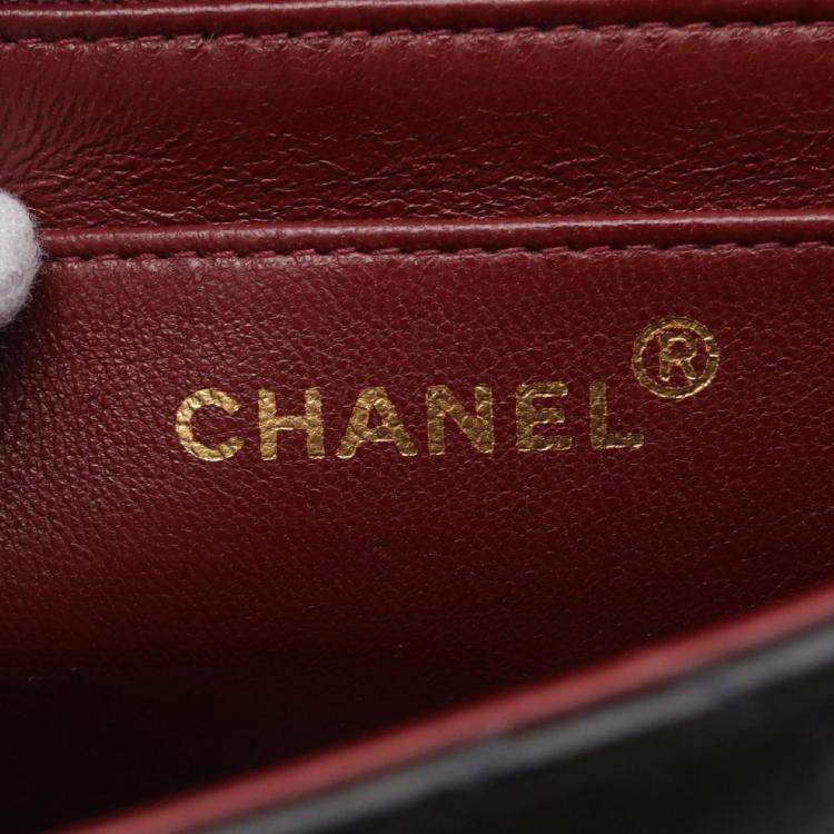 Pre Owned Chanel Diana Flap Black Lambskin Leather Shoulder Bag