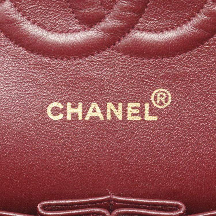 Pre Owned Chanel Classic Double Flap Black Quilted Lambskin Shoulder Bag