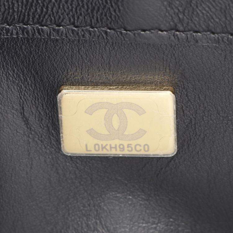 Pre Owned Chanel Color Match Flap Small Black Lambskin Quilted Bag