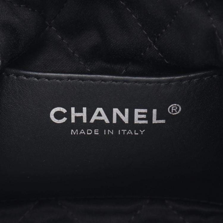 Pre Owned Chanel 22 Mini Black Leather Shoulder Bag 