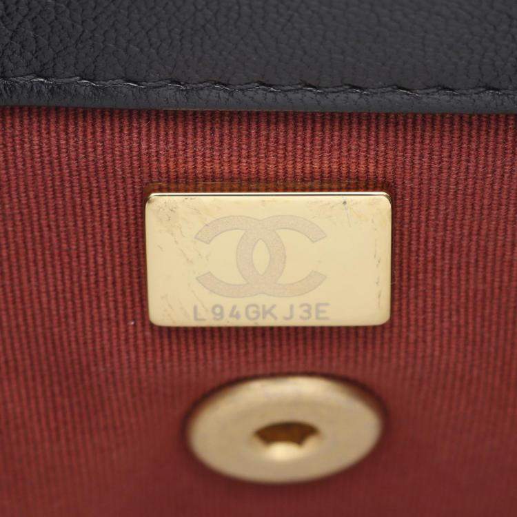 Pre Owned Chanel Side Note Leather Black Shoulder Bag