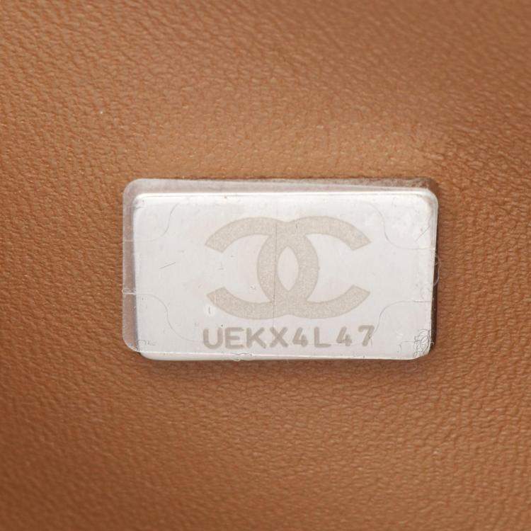 Pre Owned Chanel Boy Small Brown Leather Shoulder Bag