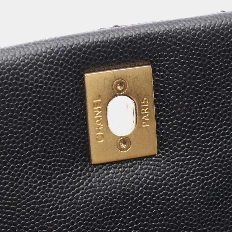 Pre Owned Chanel Coco Handle Black Leather Shoulder Bag