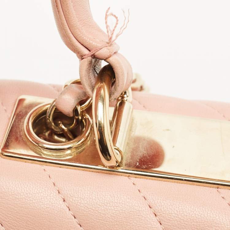 Pre Owned Chanel Pink Quilted Leather Small Trendy CC Top Handle Bag