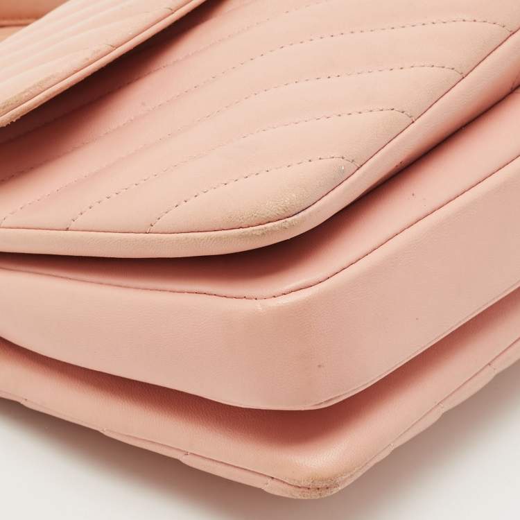 Pre Owned Chanel Pink Quilted Leather Small Trendy CC Top Handle Bag