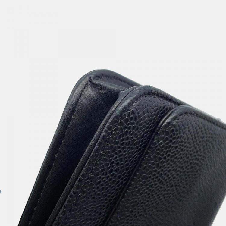 Pre Owned Chanel CC Black Leather Wallet on Chain