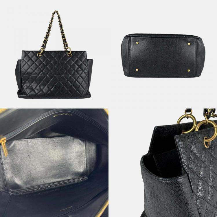 Pre Owned Chanel CC Timeless Black Leather Tote Bag