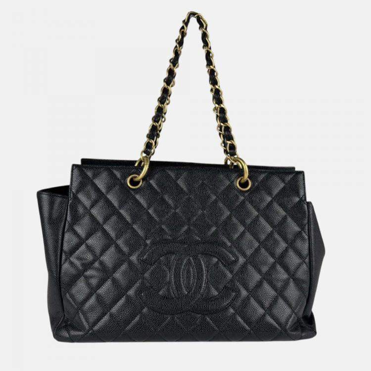 Pre Owned Chanel CC Timeless Black Leather Tote Bag