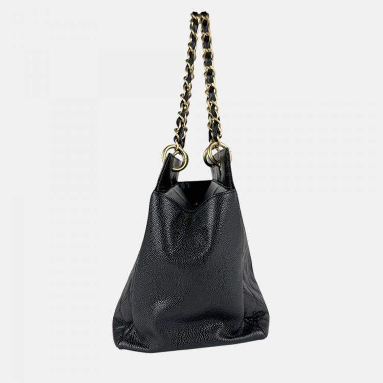 Pre Owned Chanel CC Timeless Black Leather Tote Bag